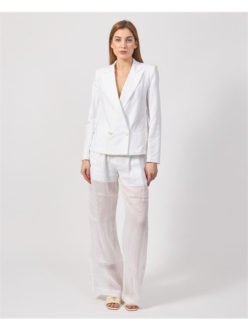 AX Women's Blazer Double Breasted 2 Buttons White ARMANI EXCHANGE | XW000457-AF12814U0002